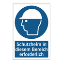 Schutzhelm in diesem Bereich erforderlich