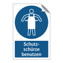 Schutz- schürze benutzen