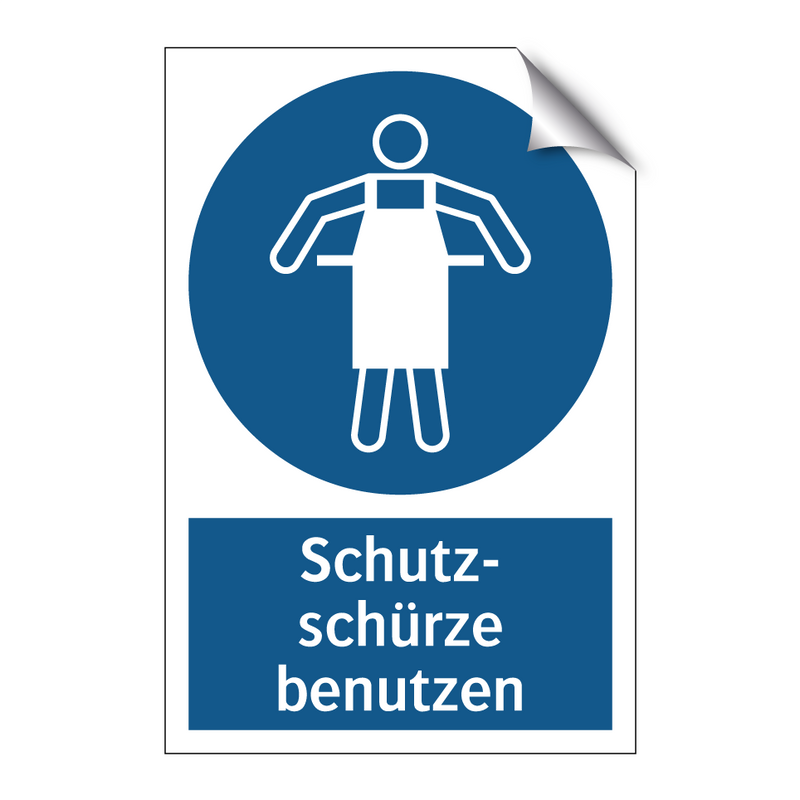 Schutz- schürze benutzen