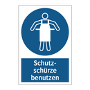 Schutz- schürze benutzen