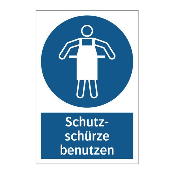 Schutz- schürze benutzen