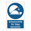 Schutzschild für Säge benutzen