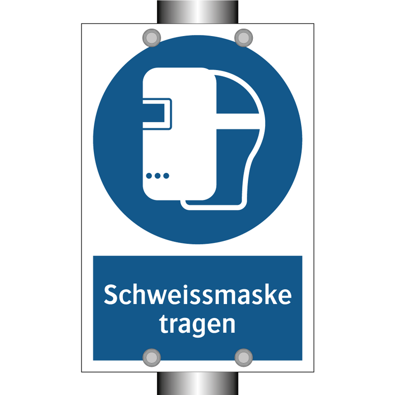 Schweissmaske tragen