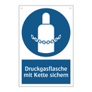 Druckgasflasche mit Kette sichern
