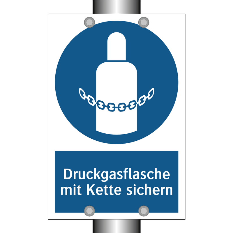 Druckgasflasche mit Kette sichern