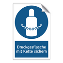 Druckgasflasche mit Kette sichern