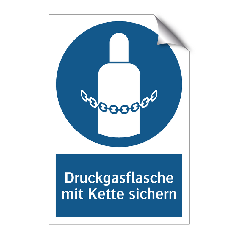 Druckgasflasche mit Kette sichern