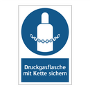 Druckgasflasche mit Kette sichern
