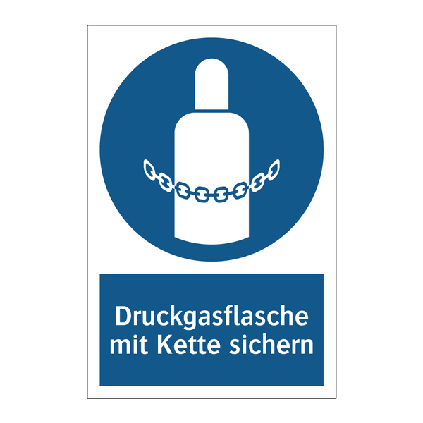 Druckgasflasche mit Kette sichern