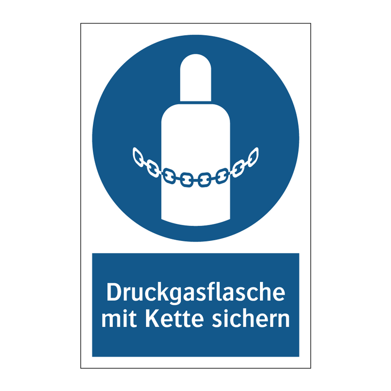 Druckgasflasche mit Kette sichern