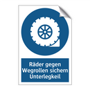 Räder gegen Wegrollen sichern Unterlegkeil