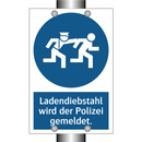 Ladendiebstahl wird der Polizei gemeldet.