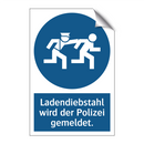 Ladendiebstahl wird der Polizei gemeldet.