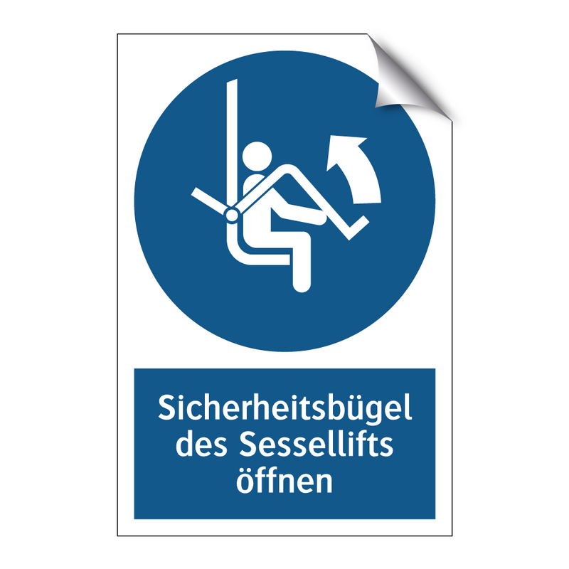 Sicherheitsbügel des Sessellifts öffnen