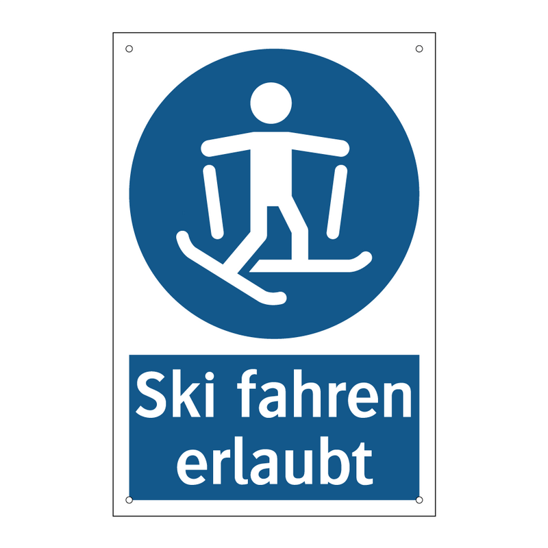 Ski fahren erlaubt