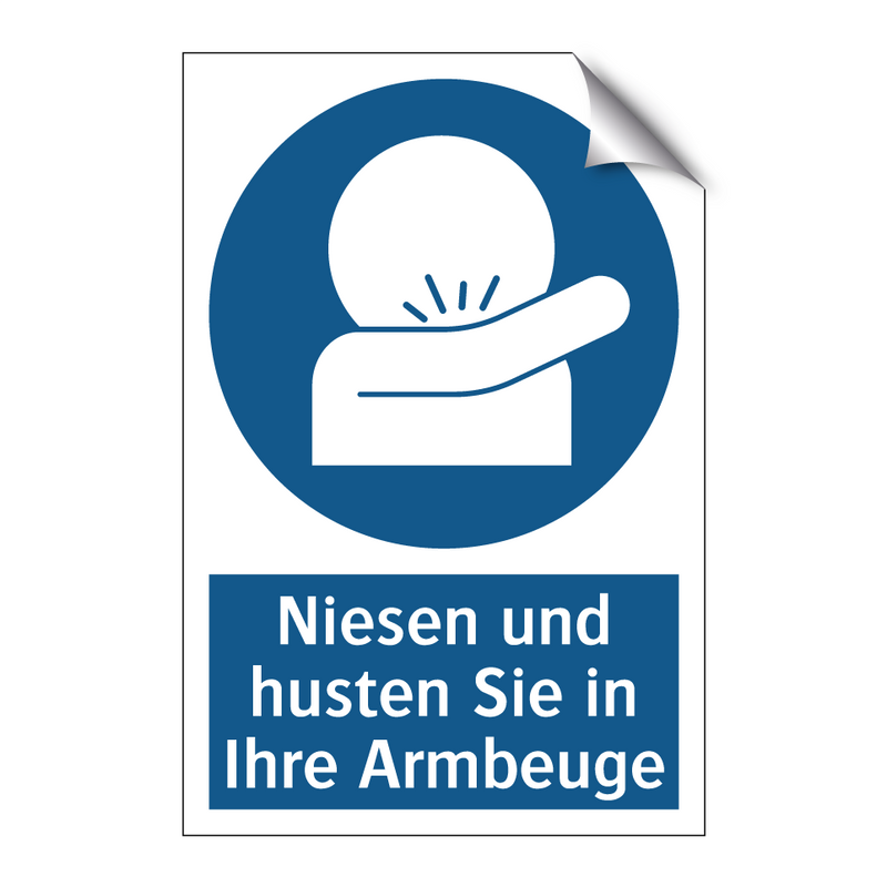Niesen und husten Sie in Ihre Armbeuge