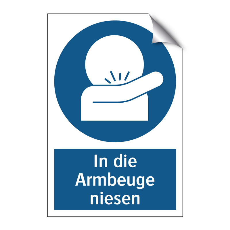 In die Armbeuge niesen