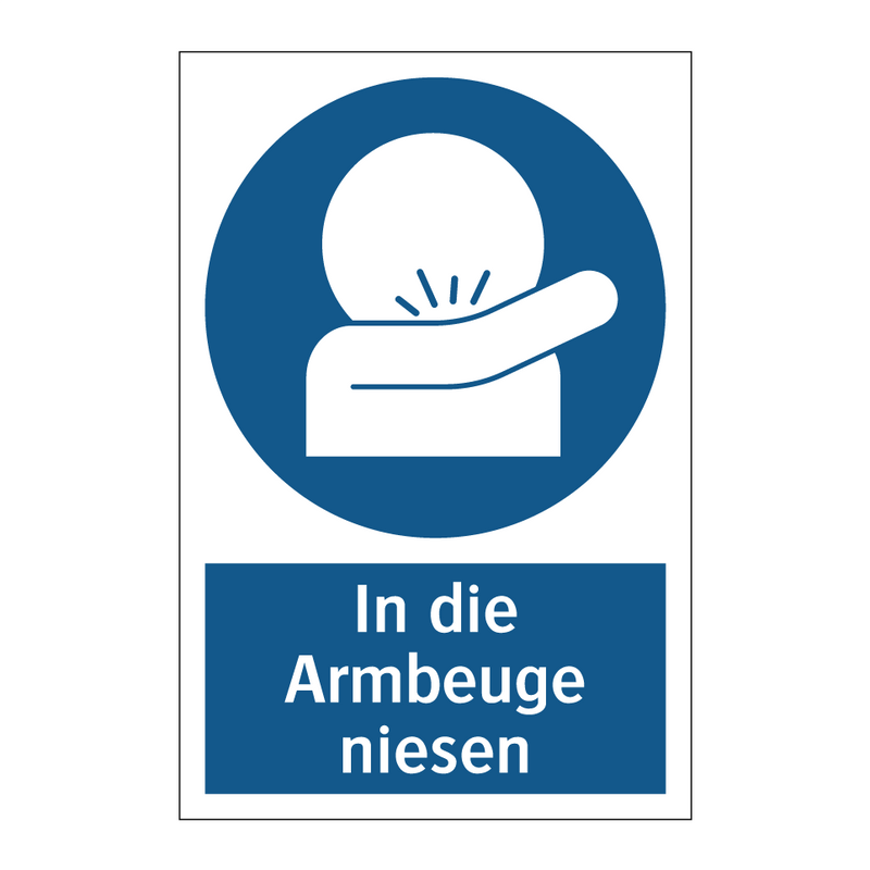 In die Armbeuge niesen