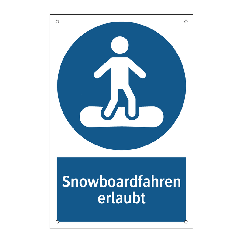 Snowboardfahren erlaubt