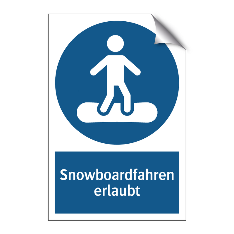 Snowboardfahren erlaubt