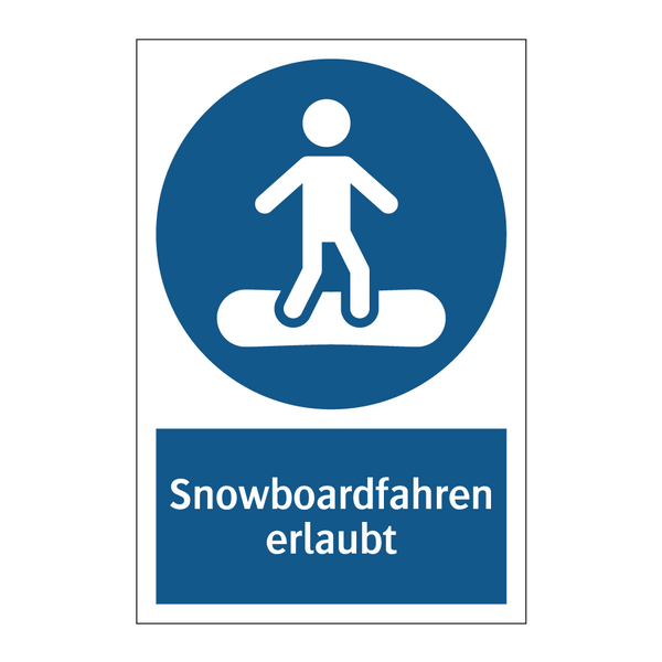 Snowboardfahren erlaubt
