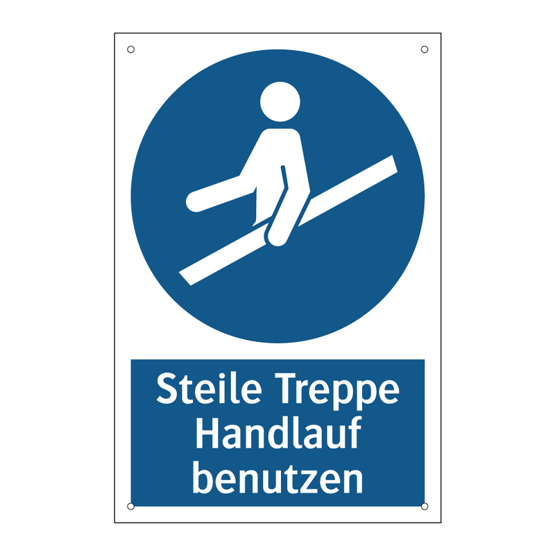 Steile Treppe Handlauf benutzen