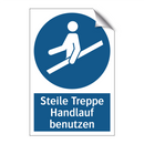 Steile Treppe Handlauf benutzen