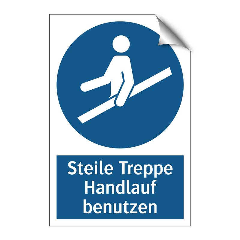 Steile Treppe Handlauf benutzen