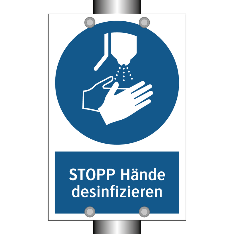 STOPP Hände desinfizieren