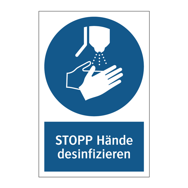 STOPP Hände desinfizieren