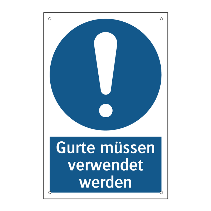 Gurte müssen verwendet werden