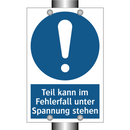 Teil kann im Fehlerfall unter Spannung stehen