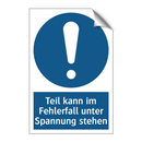 Teil kann im Fehlerfall unter Spannung stehen