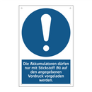 Die Akkumulatoren dürfen nur mit Stickstoff (N) auf den angegebenen Vordruck vorgeladen werden.