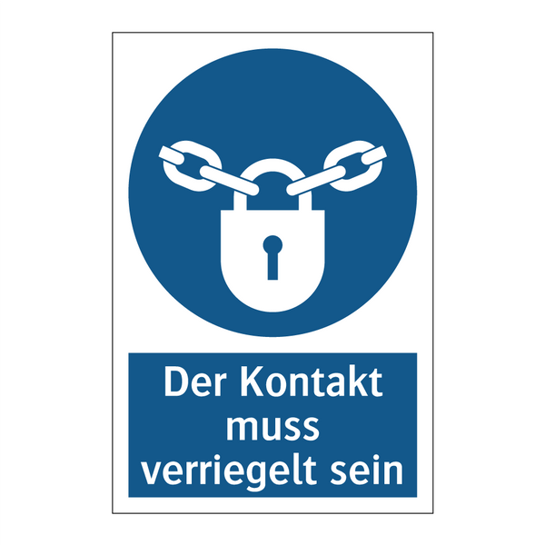 Der Kontakt muss verriegelt sein