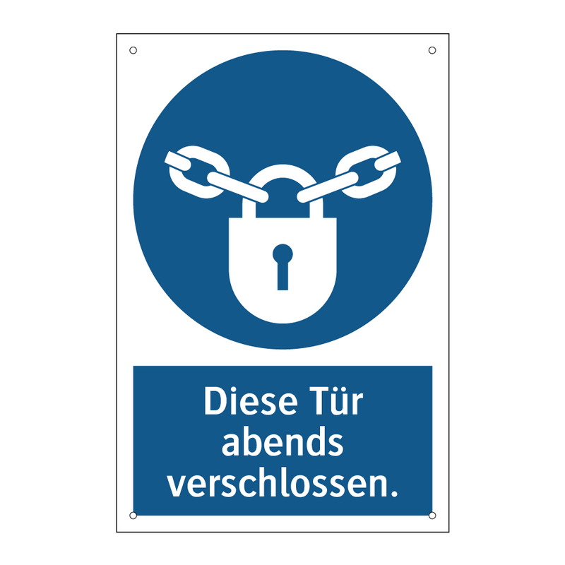 Diese Tür abends verschlossen.