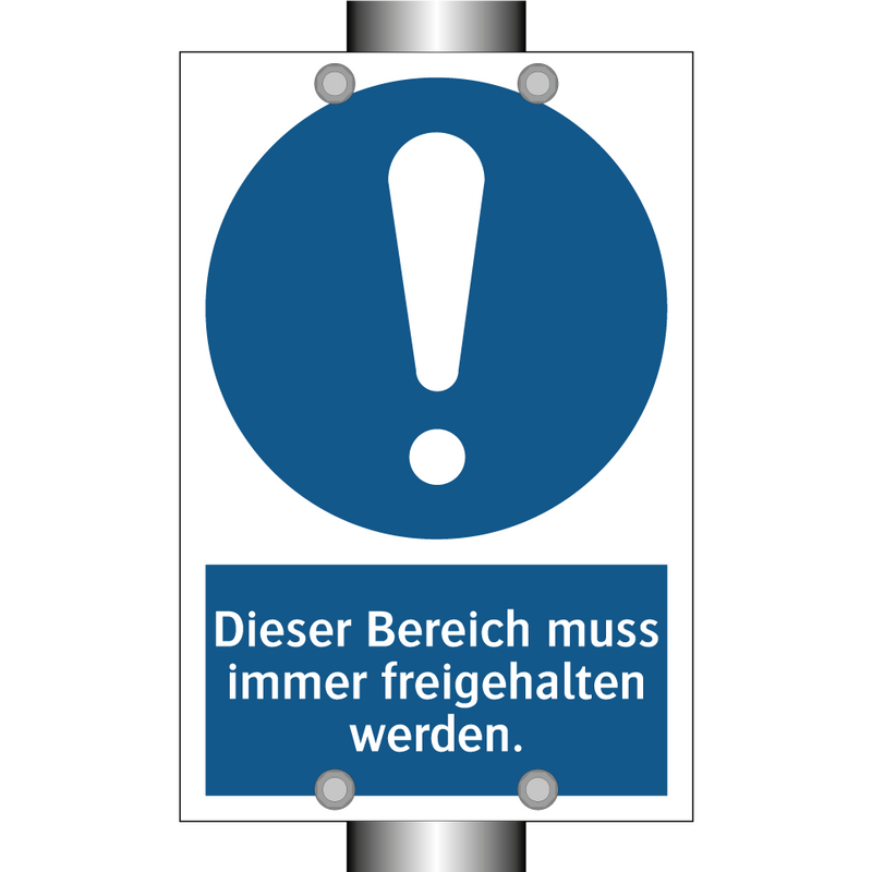 Dieser Bereich muss immer freigehalten werden.