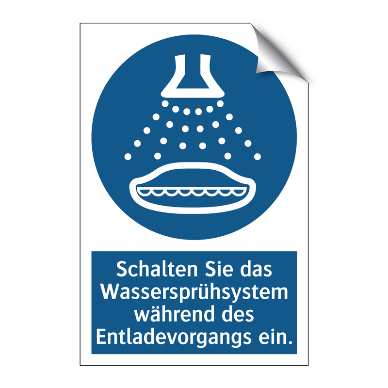 Schalten Sie das Wassersprühsystem während des Entladevorgangs ein.