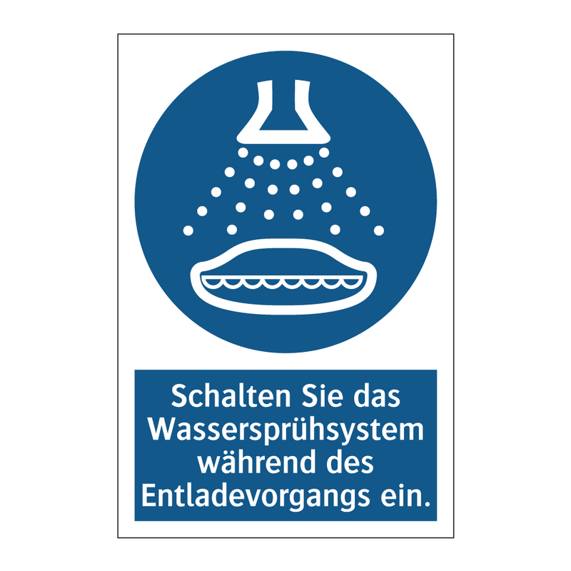 Schalten Sie das Wassersprühsystem während des Entladevorgangs ein.