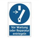 Vor Wartung oder Reparatur entriegeln