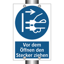 Vor dem Öffnen den Stecker ziehen