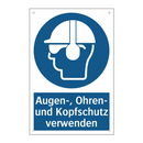 Augen-, Ohren- und Kopfschutz verwenden