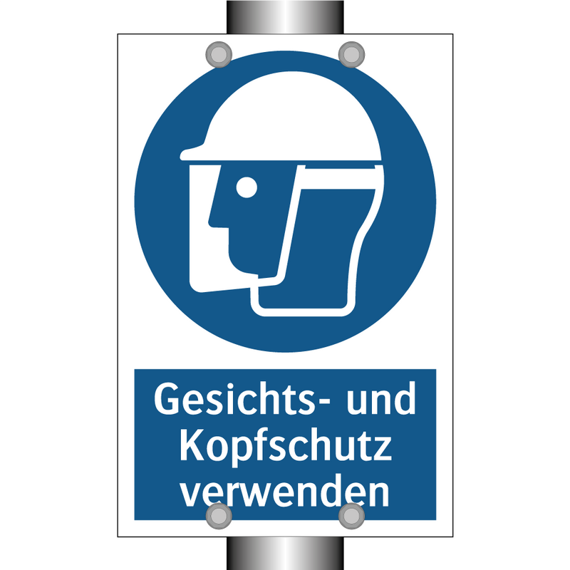 Gesichts- und Kopfschutz verwenden