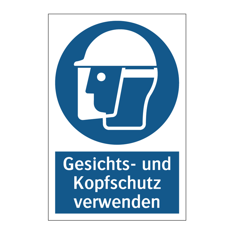 Gesichts- und Kopfschutz verwenden