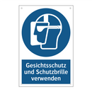 Gesichtsschutz und Schutzbrille verwenden