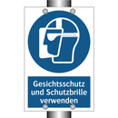 Gesichtsschutz und Schutzbrille verwenden