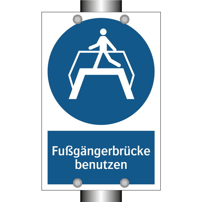 Fußgängerbrücke benutzen