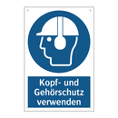 Kopf- und Gehörschutz verwenden