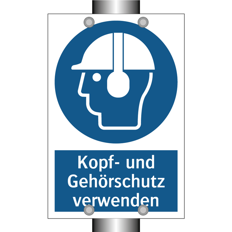 Kopf- und Gehörschutz verwenden