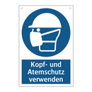 Kopf- und Atemschutz verwenden